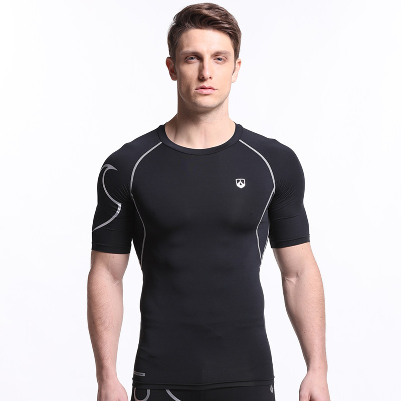 力为 运动t恤男短袖 跑步服上衣 夏季健身压缩衣服 速干弹力健身