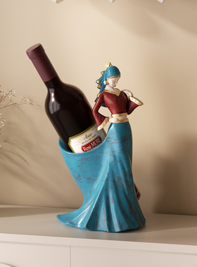 雅尊树脂红酒架中古风客厅摆件