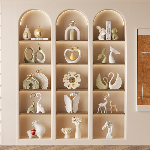 高级感展示柜电视柜整装摆件