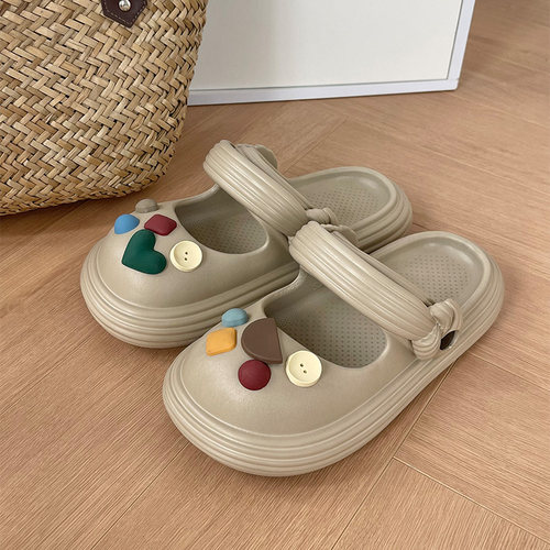 包头洞洞鞋女EVA厚底韩版