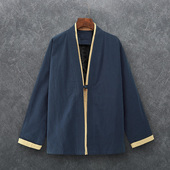 宽松居士唐装 改良禅服汉服复古外套道袍男装 中国风男茶服中式 秋季