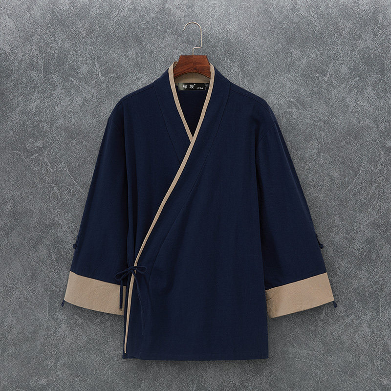 中国风男唐装长袖斜襟衣服伴郎服休闲古风茶服道袍男装僧服男汉服,男装,唐装,淘宝优惠券,粉丝福利购,淘宝优惠卷