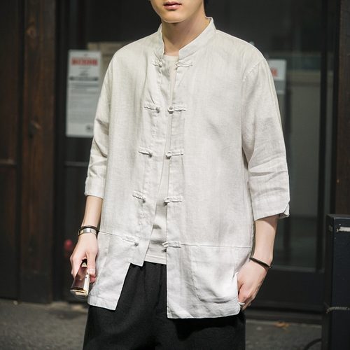 中国衣服盘扣中袖衬衫