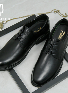 帕达索男鞋2022新款商务正装皮鞋办公室系带男士真皮德比鞋220303