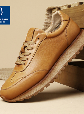 帕达索老爹鞋男2026新款真皮潮鞋运动休闲鞋舒适透气阿甘鞋250333