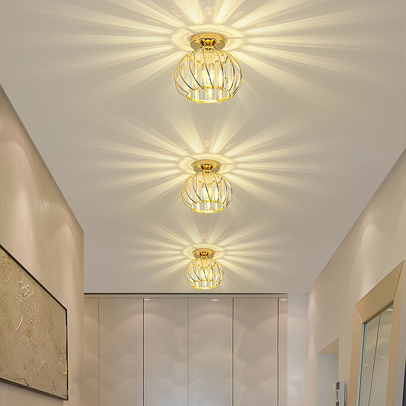 北欧个性创意楼梯玄关水晶过道灯走廊灯阳台灯笼吸顶灯LED小吊灯