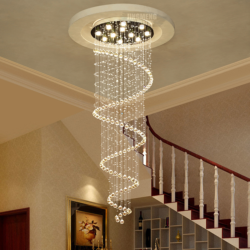 欧式水晶螺旋复式别墅楼梯吊线灯