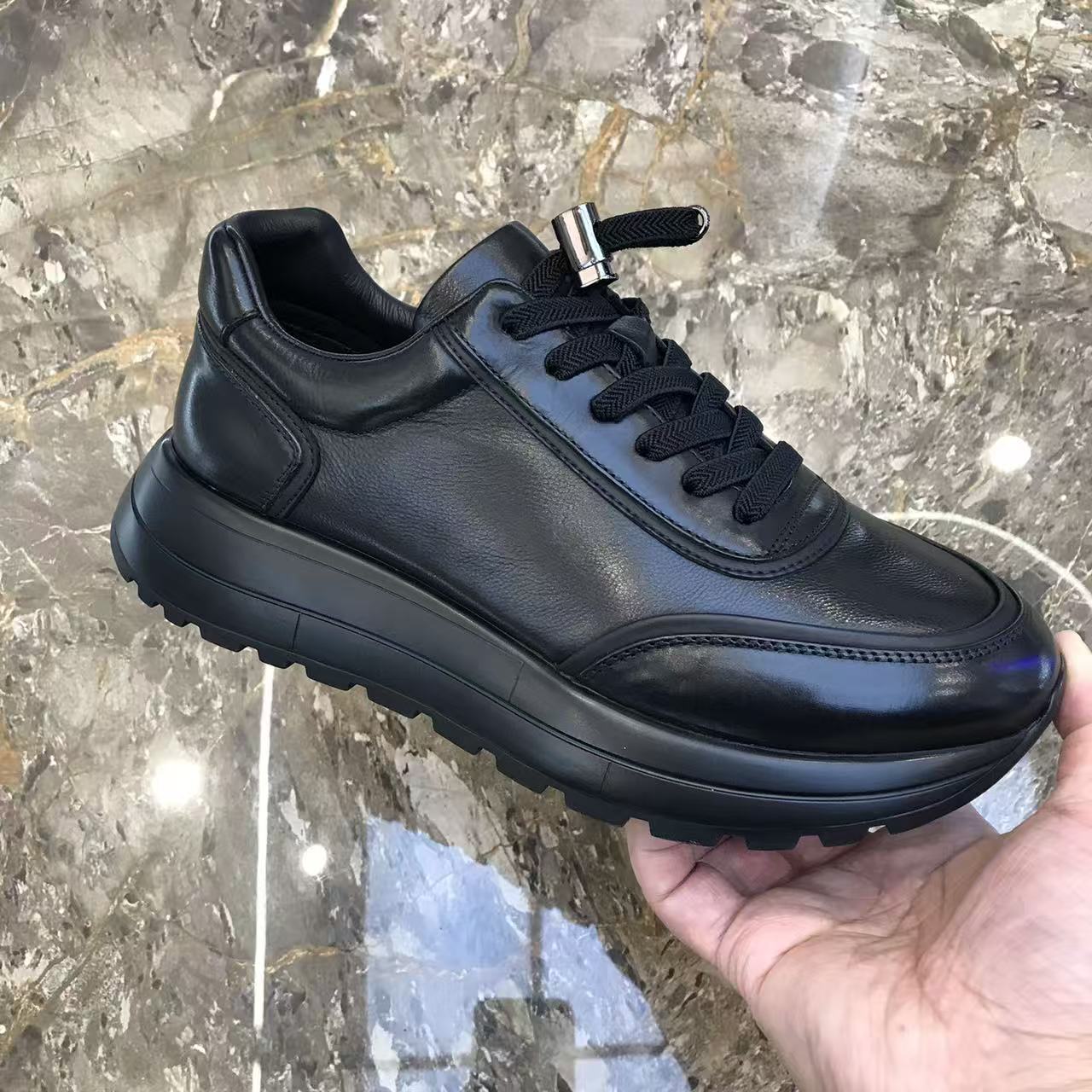 真皮男鞋头层牛皮厚底软底男皮鞋