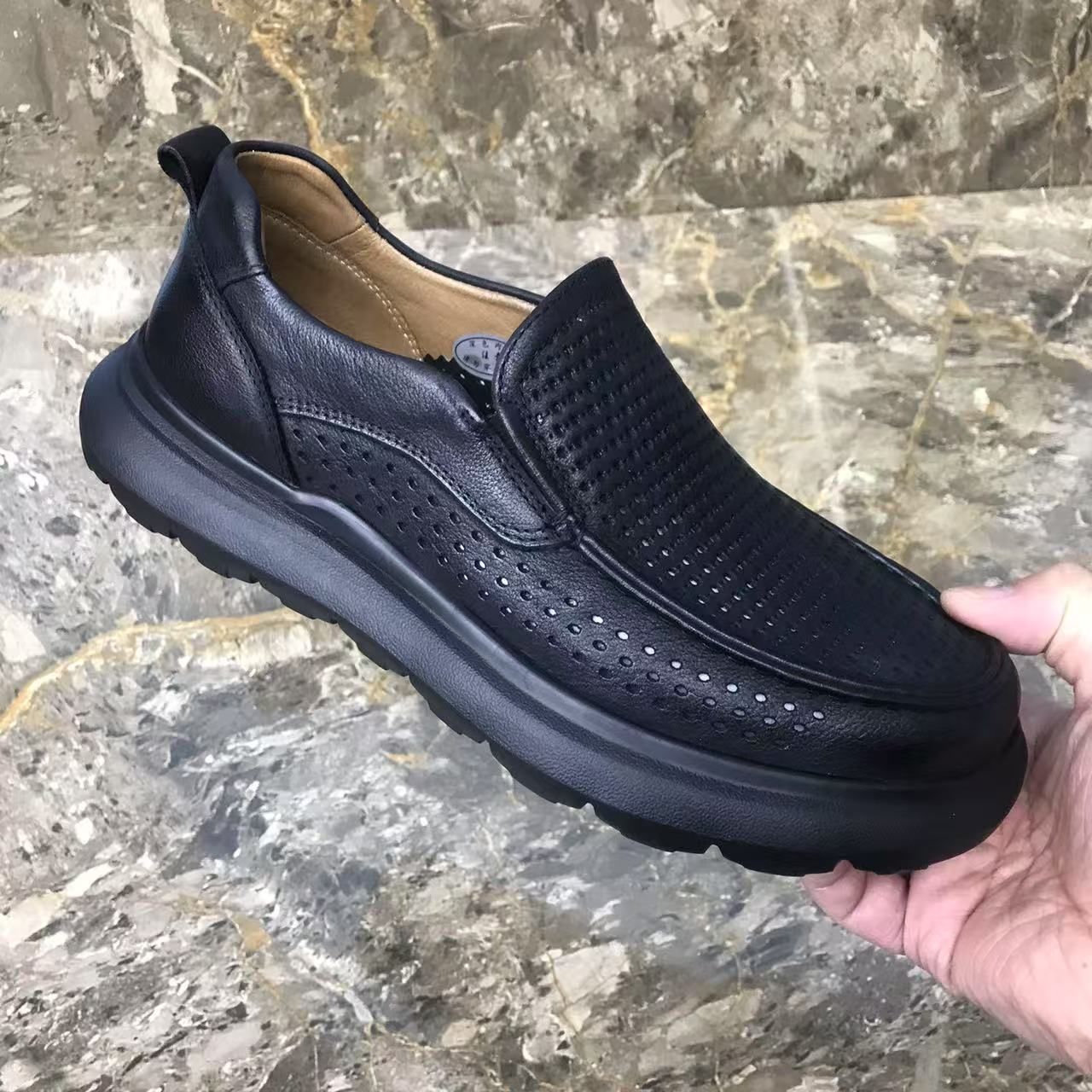 夏季真皮镂空透气男鞋洞洞皮凉鞋