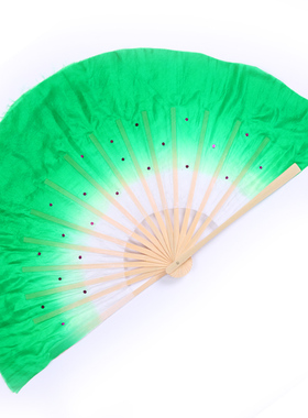 红舞鞋8寸真丝扇舞蹈扇子跳舞道具广场舞扇民族舞扇秧歌双面90288