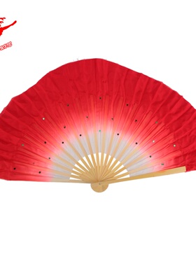 红舞鞋90280双面舞蹈扇秧歌舞蹈扇子表演扇子演出扇子1尺真丝扇