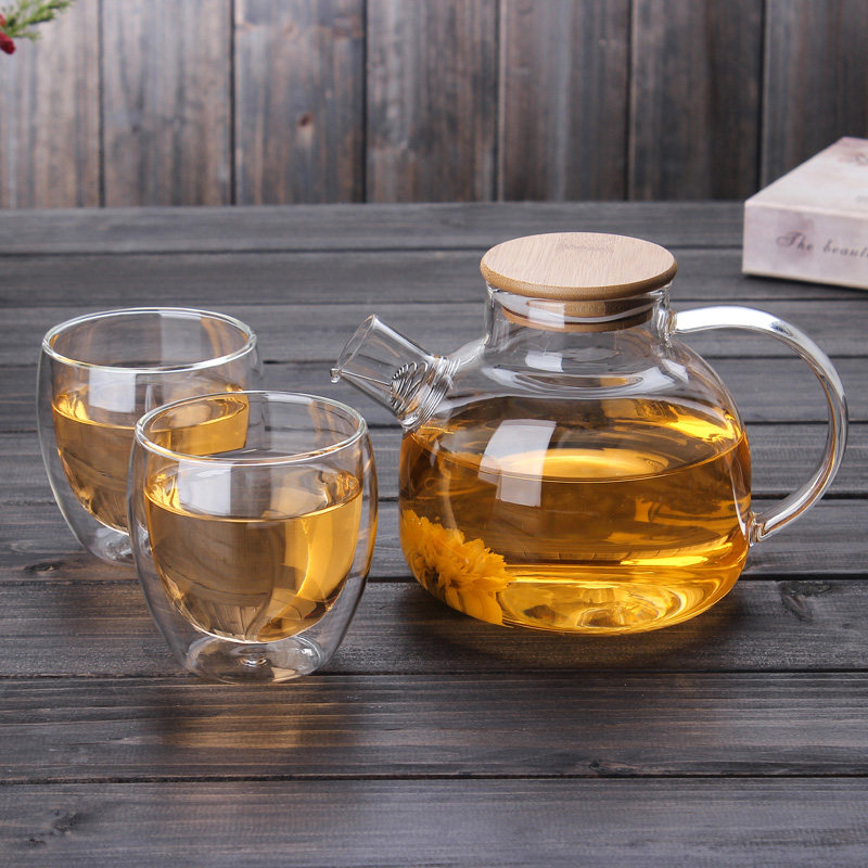 水趣大容量冷水壶玻璃耐热高温防爆凉水壶果汁凉茶壶家用水杯套装