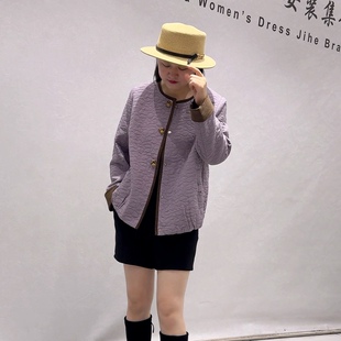 9571芮娜依莲秋款新品简洁大方女人味显瘦百搭蛋形外套加大码女装