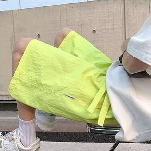 薄款 涼感運(yùn)動(dòng)休閑褲 男款 子寬松外穿沙灘五分褲 衩 夏季 冰絲速干短褲