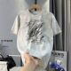 T恤男宽松情侣半袖 水洗做旧夏季 恶魔之眼设计感短袖 重磅扎染体恤