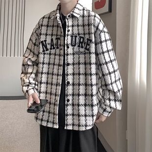 美式小香风外套男春秋季翻领夹克男生潮牌休闲百搭上衣宽松棒球服
