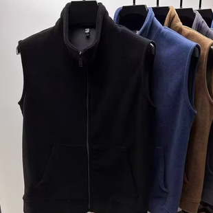 保暖加绒背心男士中青年大码纯色打底衫内衣坎肩马甲上衣服秋冬装