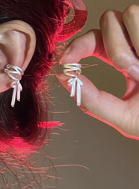 灵动丝带 芭蕾风丝带蝴蝶结耳骨夹无耳洞女新款独特流苏耳夹耳饰