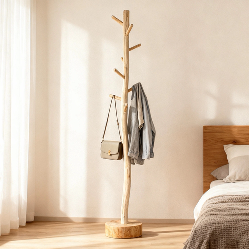 实木轻奢树形落地衣帽架卧室