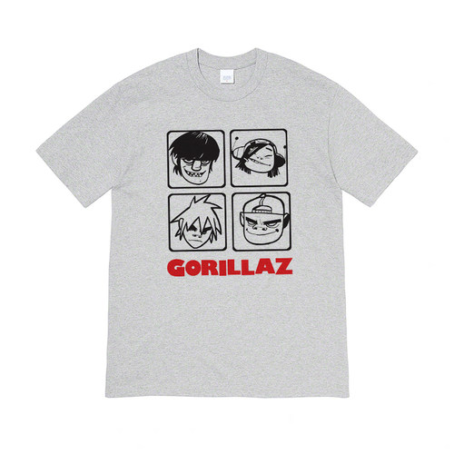 gorillaz街头霸王blur音乐节周边美式复古vintage男女宽松纯棉T恤