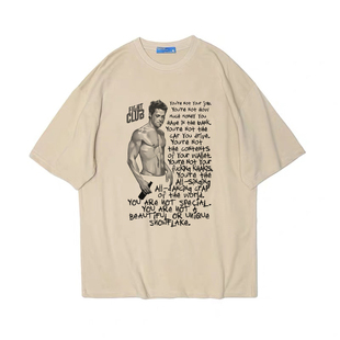 fight club搏击俱乐部T恤复古vintage男女情侣tshirt宽松纯棉tee