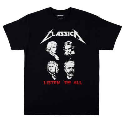 趣味metallica古典音乐T恤复古vintage男女情侣tshirt宽松纯棉tee