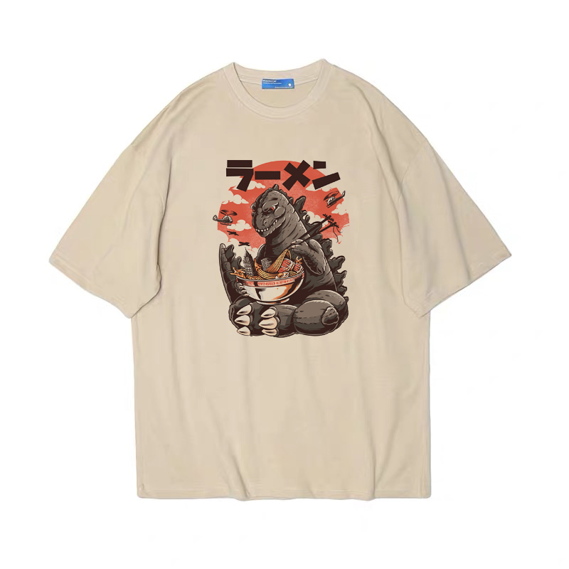 哥斯拉怪兽之王粉丝卡其色t恤