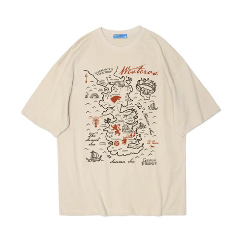 Game of Thrones权力的游戏美剧复古vintage男女纯棉T恤tee shirt