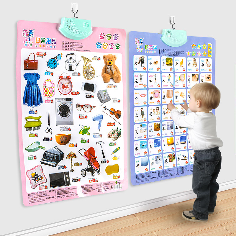 有声挂图识字墙贴儿童益智玩具宝宝早教点读发声认知卡片启蒙幼儿