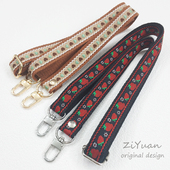 小众斜挎绳包肩带相机水杯可调节刺绣草莓帆布双层手机壳斜背挂绳