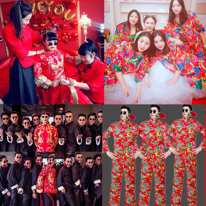 姐妹团中式伴娘春季礼服抖音同款