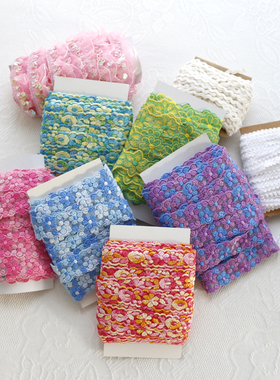 手工diy布艺辅料童装娃衣洋装网纱刺绣蕾丝花边发饰发带