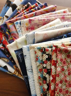 孤品布头布组手工拼布包diy棉布麻布料日韩棉麻看详情售完无补！