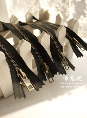 歪KK5号青古铜金属闭口黑色拉链DA带锁拉头9-45cm