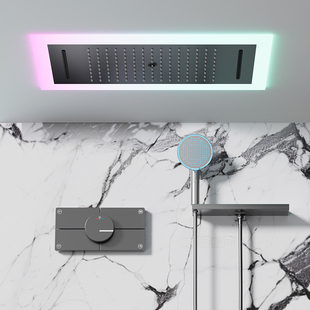 德希顿6086预埋嵌入式暗装智能恒温花洒套装入墙式暗藏家用钢琴键