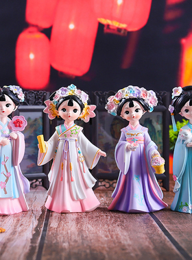 国潮古风潮梦里花未眠创意家居卧室玄关客厅装饰树脂摆件工艺礼物