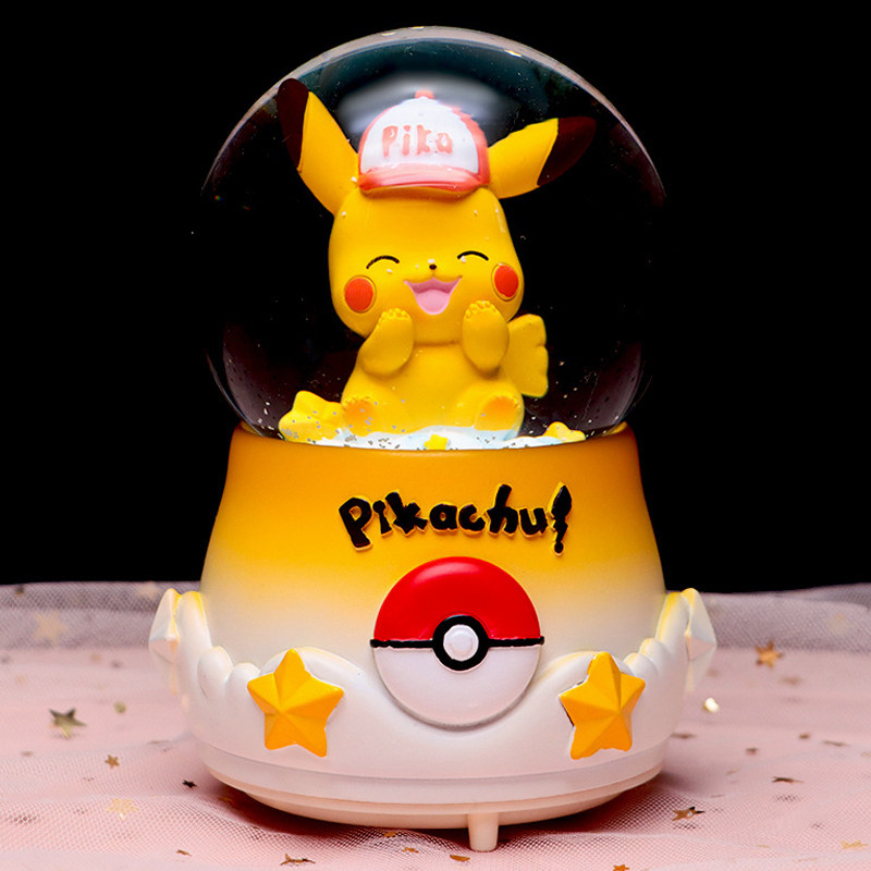 可爱皮卡丘水晶球音乐盒旋转发光飘雪八音盒送儿童男女孩生日礼物,家居饰品,音乐盒,淘宝优惠券,粉丝福利购,淘宝优惠卷
