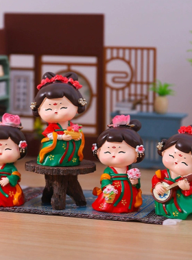 国潮古风唐小环仕女摆件中式家居装饰品客厅书房卧室玄关桌面摆饰