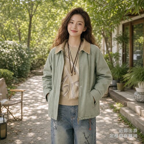 2026秋兔子贴布绣复古包容外套女