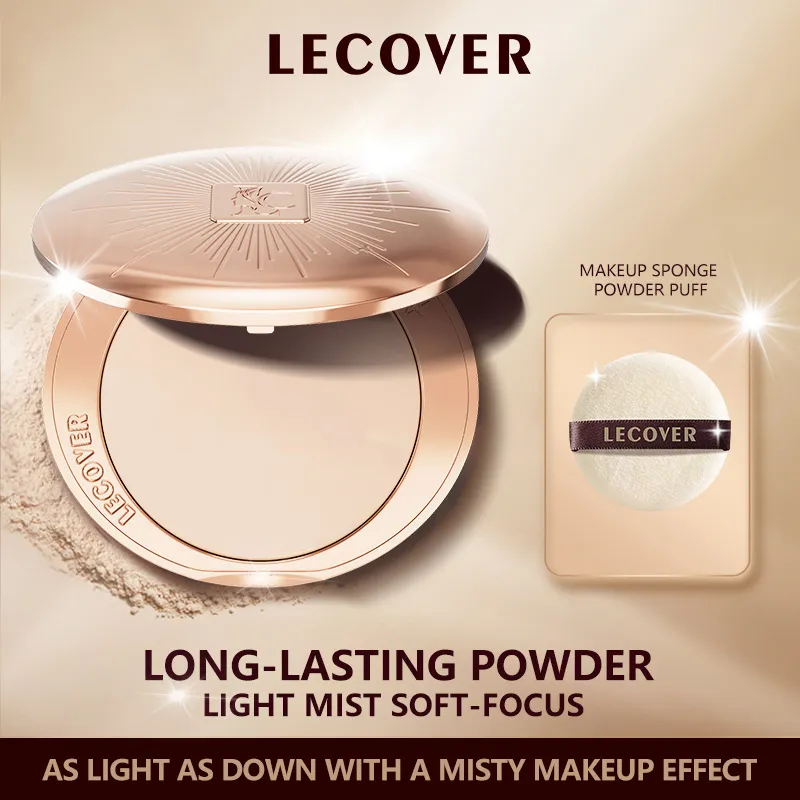 LC柔焦美颜定妆蜜粉饼干粉补妆不脱控油持久防水防汗毛孔遮瑕散粉