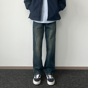 ONION Y复古水洗做旧宽松直筒牛仔裤男休闲显瘦cleanfit百搭长裤