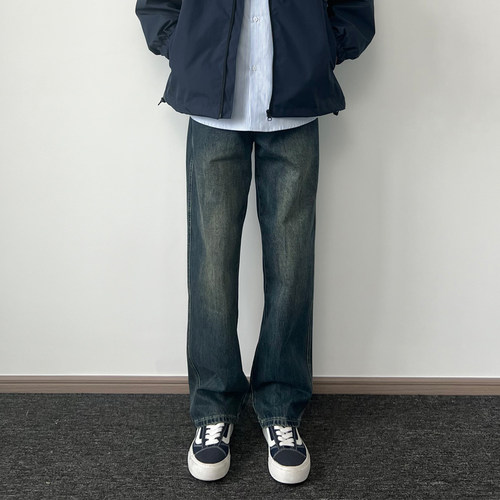 ONION Y复古水洗做旧宽松直筒牛仔裤男休闲显瘦cleanfit百搭长裤