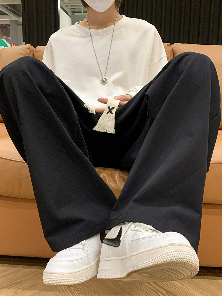 纯色宽松直筒休闲裤男生长裤阔腿裤D312-KD524-P40图片