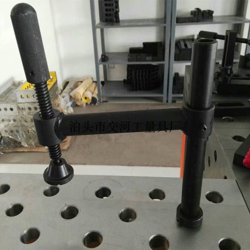 三维柔性焊接平台工装夹具 d28孔径块夹 手柄式180度螺旋压紧器