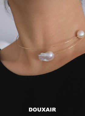 天然珍珠项圈极光炫彩巴洛克珍珠