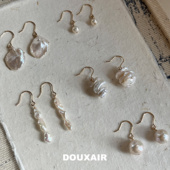 天然淡水珍珠小耳环14k包金巴洛克异形耳钉法式 复古防过敏耳钩女