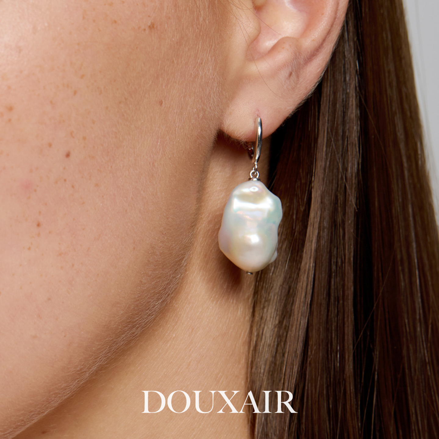 天然巴洛克珍珠纯银耳环鱼尾异形吊坠复古小众高级感轻奢耳饰耳钉