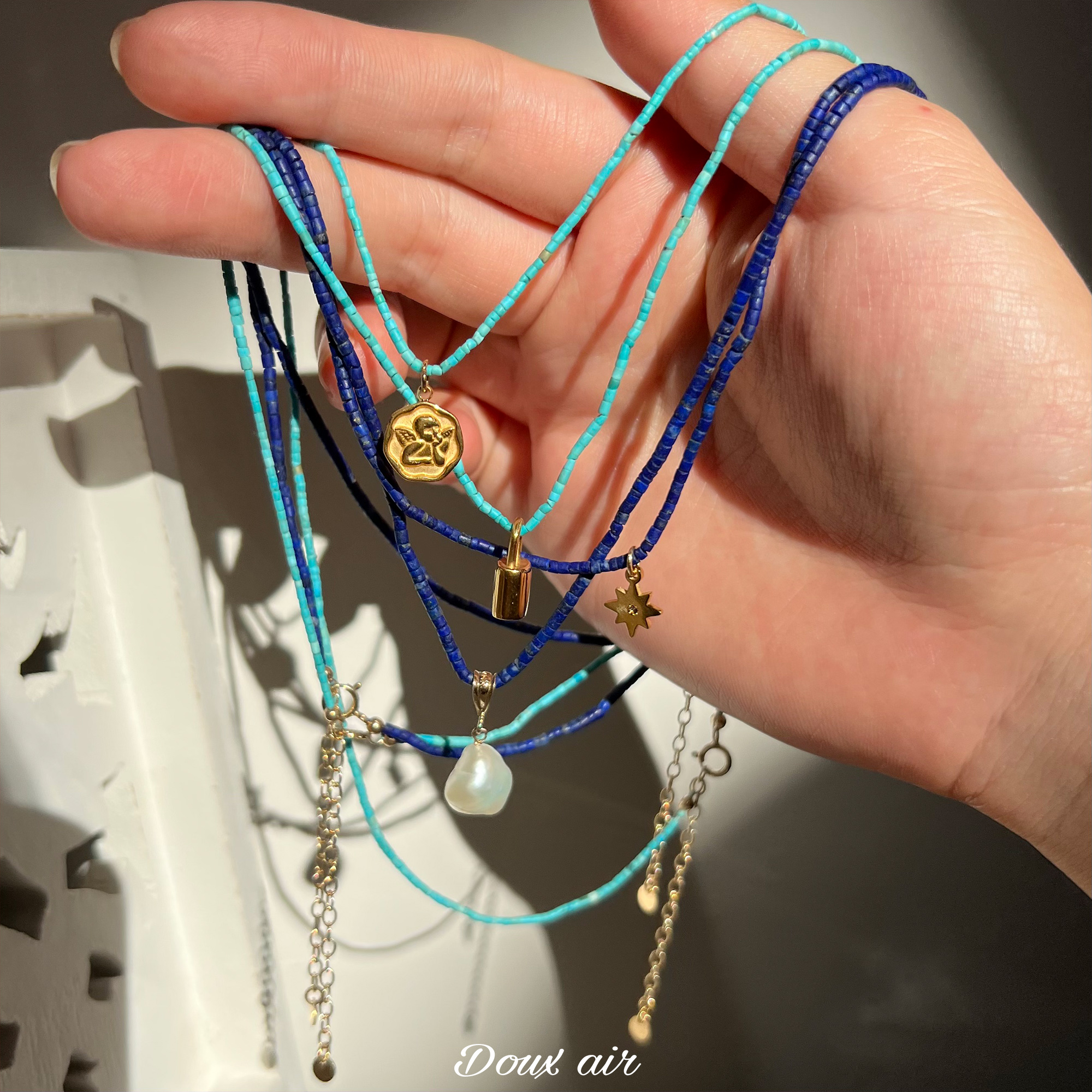 波西米亚小米石吊坠项链