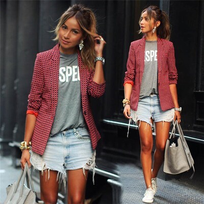 2018 women casual suit tops autumn ladies tops 女休闲小西装
