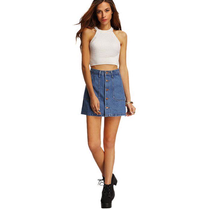 Amazon AliExpress Europe and America Denim Skirt fashion Denim skirt Button beautifulin the Women's clothing/Boutique , Skirts  category - from Buy2taobao.com to provide professional Taobao agent buy service